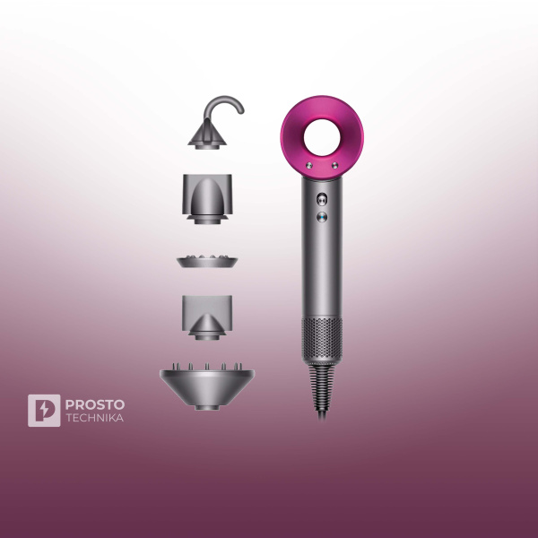 Фен Dyson Supersonic HD08, Bright nickel/Fuchsia